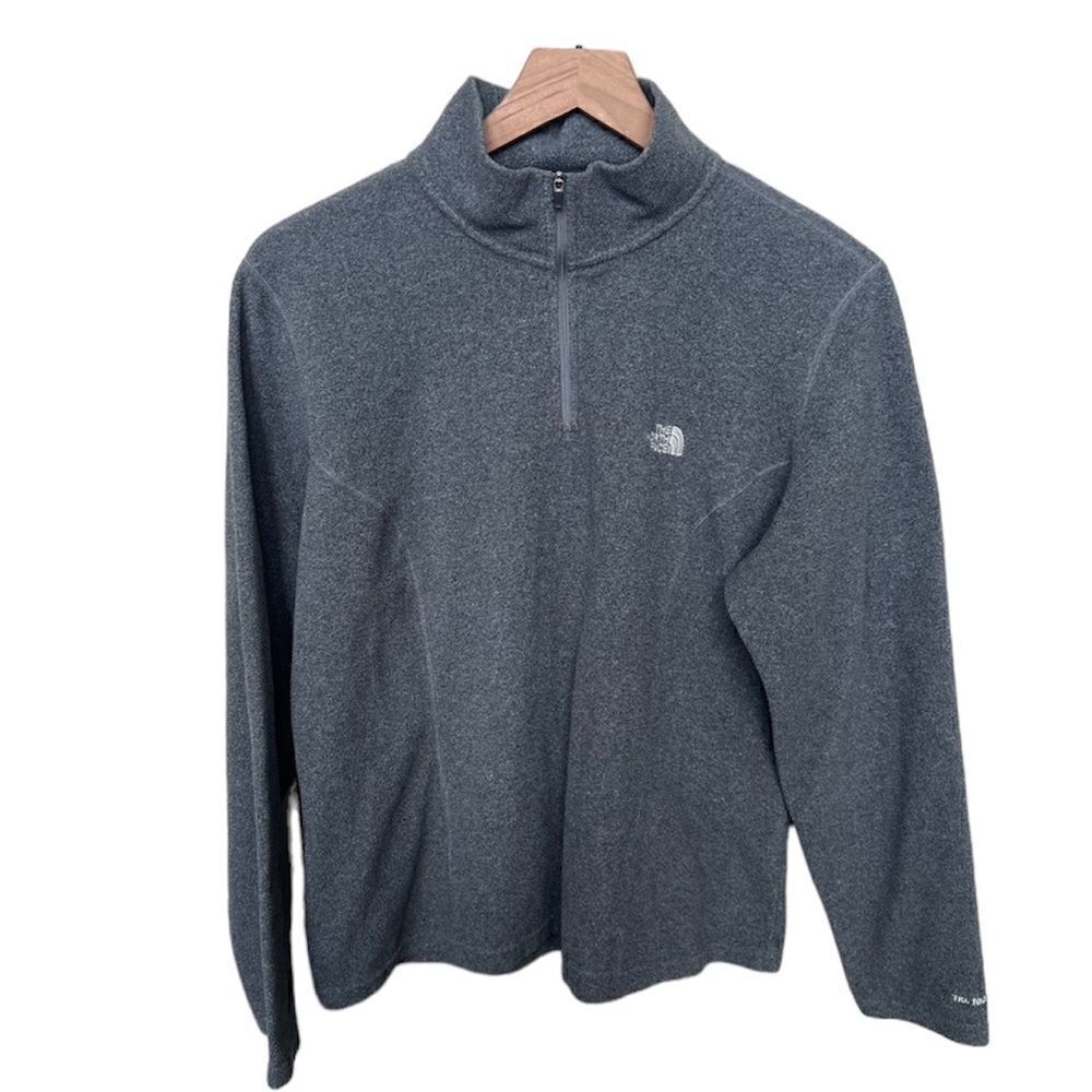 The North Face TKA 100 Glacier 1/4 Zip Fleece Pullover Heather Grey Size XL
